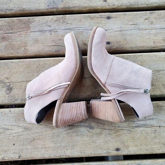 Dolce Vita Jentry Boho Beige Open Back Side Zip Tassel Ankle Boots Booties 9.5 - Picture 5 of 10